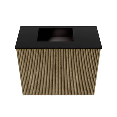Mondiaz JOYA 50cm toiletmeubel - kleur Dusk - Wastafel FAYE positie Links 1 kraangat kleur Urban.