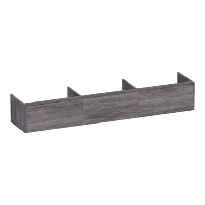 BRAUER Embrace wastafelonderkast - 219.8x35x45.5cm - met 3 softclose lades - greeploos - 0 sifon uitsparingen - Driftwood