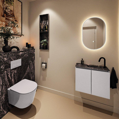 MONDIAZ TURE-DLUX 60cm toiletmeubel Cale. EDEN wastafel Lava positie rechts. Met 1 kraangat.