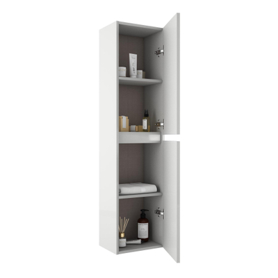 FugaFlow Eccelente Arredo Armoirecolonne 34.5x140x26.9cm 2 portes sans poignée Blanc mat