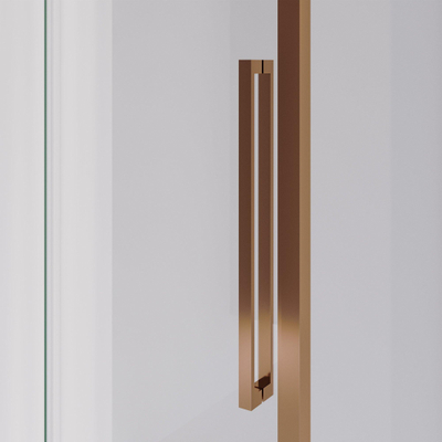 BRAUER Season cabine de douche - 140x80x200cm - porte coulissante - verre clair - réversible - revêtement en verre - Cuivre
