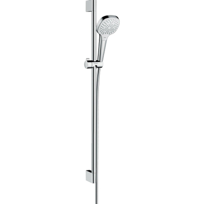 Hansgrohe Croma Select E Multi glijstangset met Croma Select E Multi handdouche EcoSmart 90cm met Isiflex`B doucheslang 160cm wit/chroom