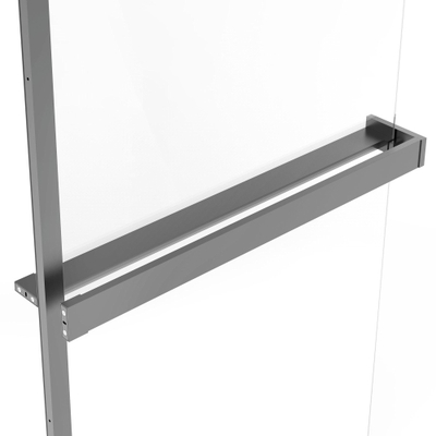 Fortifura Galeria porte-serviettes pour douche à l’italienne - montage mural / se fixe sur le verre - 140 cm - recoupable - gunmetal brossé (anthracite)