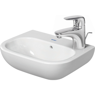 Duravit D-code Fontein - 36x27cm kraangat rechts - met overloop - glans wit