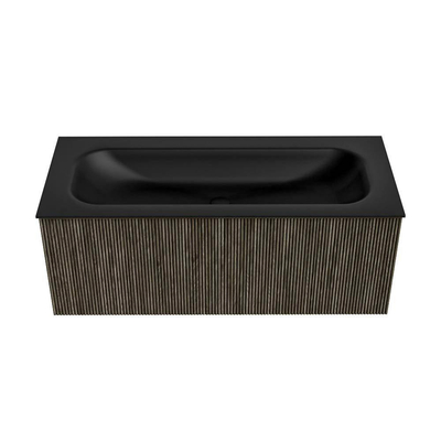 Mondiaz KURVE Ensemble meuble de salle de bains - 110x46x40cm - 1 tiroir - vasque solid surface - centre - sans trou de robinet - Shadow