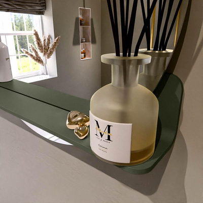 Mondiaz SPOT Miroir de salle de bains - rond 70cm - tablette de miroir - couleur Army