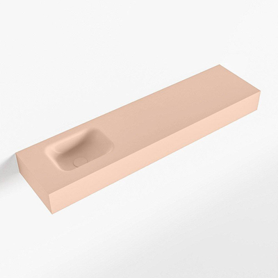 Mondiaz LEX Lavabo - 120x30x12cm - vasque à gauche - sans trous de robinet - solid surface - Rosee