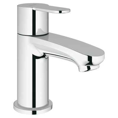 Grohe Euro Kit lave-mains 37x18cm 1 trou de robinet sans trop-plein rectangulaire blanc et robinet droit, siphon et bonde en chrome