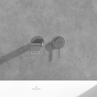 Villeroy & Boch Dawn wastafeluitloop set - zonder pop up afvoergarnituur - wandmontage afbouwdeel - hoogglans chroom
