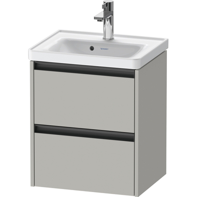 Duravit Ketho.2 Wastafelonderbouwkast - met 2 laden - 48.4x37.5x54.9cm - met grepen antraciet - betongrijs mat