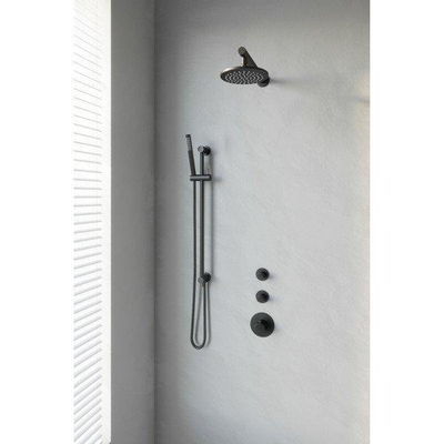 BRAUER Black Edition inbouw regendoucheset – Ø20 cm hoofddouche – 40 cm rechte wandarm – staafhanddouche – glijstang 70 cm