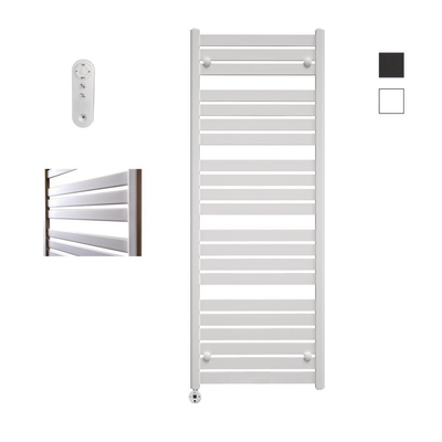 Sanicare HVS - Moda Radiateur électrique - 160x60cm - 1159W - avec télécommande - thermostat - blanc - en bas à gauche - blanc mat