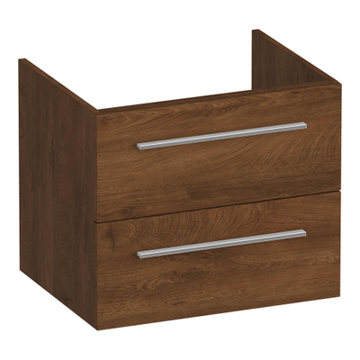 BRAUER Trust meuble sous lavabo 60 excl. poignées à poser 2 tiroirs softclose et 1 découpe pour le siphon - Forest Cacao