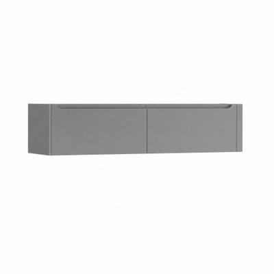 H&R Badmeubelen Juice Wastafelonderkast - 180x45x40cm - rechterhoek afgerond - 2 lades - geïntegreerde greep - stone grey