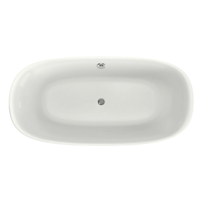 Xenz Daan baignoire autoportante ovale avec trou de trop-plein 180litres 180x80x60cm acrylique edelweiss