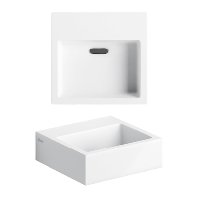 Clou Flush Lavabo de WC - 28x27x9cm - trou de robinet pré-percé - avec bonde de vidage - blanc mat