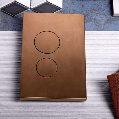 QeramiQ Push Plaque de commande Metal - pour réservoir encastré Geberit UP320 - double chasse - boutons ronds - métal cuivre