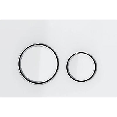Geberit Sigma50 bedieningsplaat - 2-toets spoeling - rond - chroom/glas - dualflush - wit