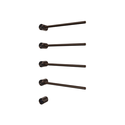 Hotbath &MORE Handdoekradiator - 50x76cm - rond - 4 stangen - horizontaal - met schakelaar - tuscan bronze (brons)