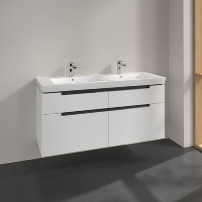 Villeroy & Boch Subway 2.0 wastafelonderkast - 128.7x59x44.9cm - glans wit
