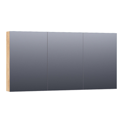 BRAUER Impress spiegelkast – 139x70x15 cm – 3 deuren, dubbelzijdige spiegeldeuren – Forest Tan
