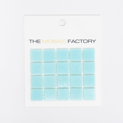 ÉCHANTILLON The Mosaic Factory Amsterdam carreau de mosaïque 2x2x0.4cm pour mur et sol pour intérieur et extérieur carré Verre Bleu Ultra Clair