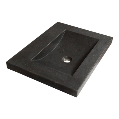 Saniclass Corestone lavabo pour meuble 60cm 1 lavabo sans trou pierre naturelle noir