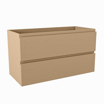 Mondiaz HAY wastafelonderkast - 90x40x50cm - 2 lades - uitsparing midden - softclose - Oro