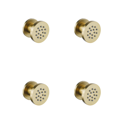 FugaFlow Eccelente Acces zijdouche - 5cm - rond - 4 stuks - PVD - Geborsteld Messing PVD (Goud)