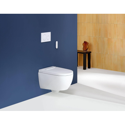 Geberit AquaClean alba douchewc - met wandcloset - diepspoel - met afstandsbediening - 37.5x56.5x40.5cm - met KeraTec - spoelrandloos - glans wit