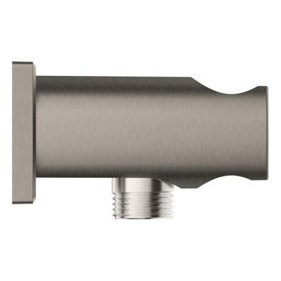 GROHE Rainshower Wandaansluitbocht - 1/2" - met houder - vierkante rozet - hard graphite geborsteld