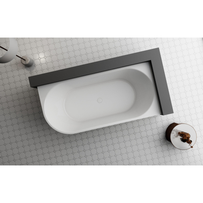 ZEZA Pure half vrijstaand hoekbad - rechts - 150x75x58cm - acryl - glans wit - licht beschadigd - OUTLET UDEN