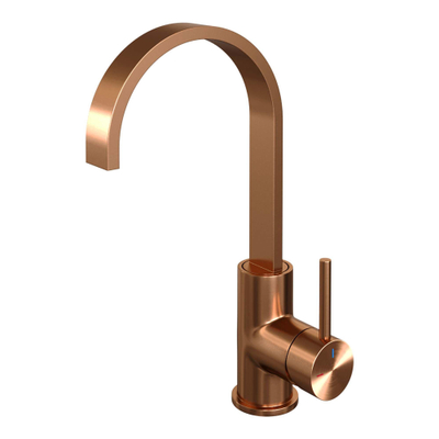 Brauer Copper Edition Wastafelmengkraan opbouw - hoog - draaibaar - platte uitloop - model a - PVD - geborsteld koper SHOWROOMMODEL