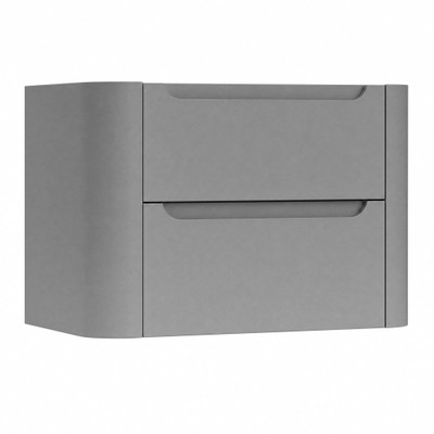 H&R Badmeubelen Juice Meuble sous vasque - 80x45x50cm - angles arrondis - 2 tiroirs - poignée intégrée - stone grey mat