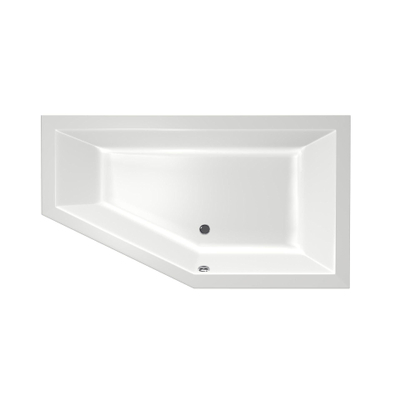 Xenz Society Baignoire d'angle - 160x90x53 - vidage Central - Droite - acrylique - blanc