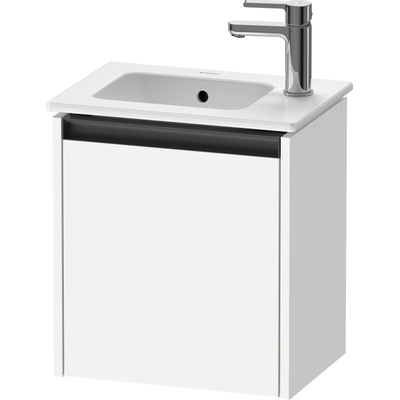 Duravit Ketho 2 meuble de lavabo avec 1 porte 41x29.2x44cm gauche, avec poignée blanc mat anthracite