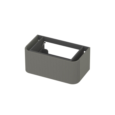 INK Concept R Meuble sous-lavabo - 80x45x35cm - 1 tiroir - poignées en applique - fraisées - coins arrondis - MDF laqué - béton mat vert