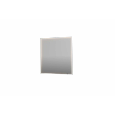 INK SP19 spiegel - 80x4x80cm rechthoek in stalen kader incl dir LED - verwarming - color changing - dimbaar en schakelaar - mat wit