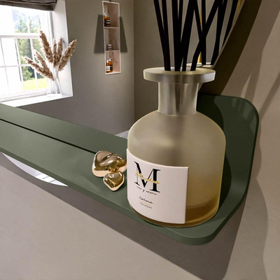 Mondiaz SPOT spiegel – Ø90 cm – met planchet – Army (groen)