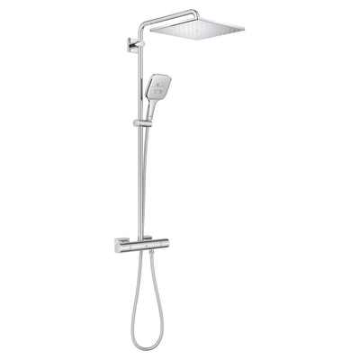 GROHE Rainshower SmartActive Ensemble de douche pluie apparent - pomme de douche 31cm - douchette carrée - thermostatique - SmartActive - chrome