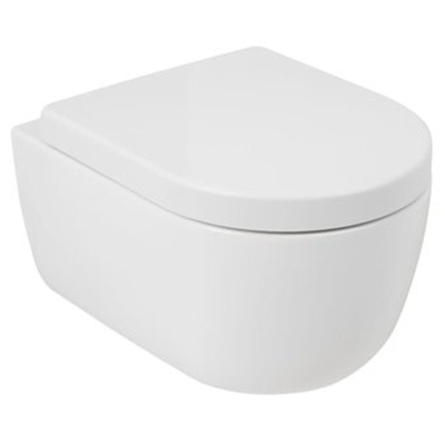 Plieger Kansas hangtoilet – compact – Rimless – 36 x 49 cm – met softclose zitting – mat wit