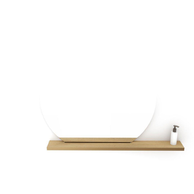 Looox Wood collection Wood tablette de miroir asymétrique 120x3x13cm chêne old grey