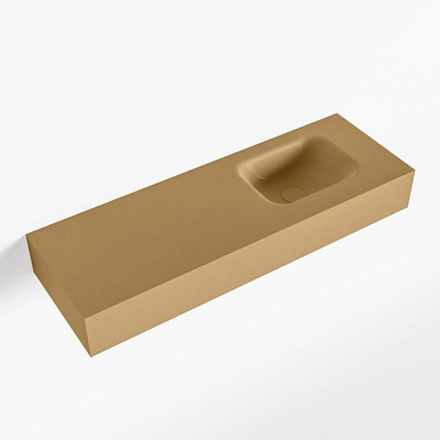 Mondiaz LEX Fontaine - 90x30x12cm - lavabo Droit - sans trous de robinet - solid surface - Oro