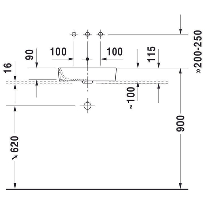 Duravit Starck 2 vasque à poser sans trop-plein sans trou de robinet 44x40cm blanc