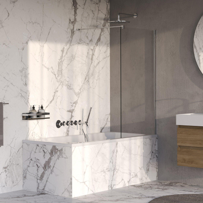 BRAUER Oblivion Paroi de baignoire - 80x140 - verre transparent - incl. traitement anticalcaire - chrome
