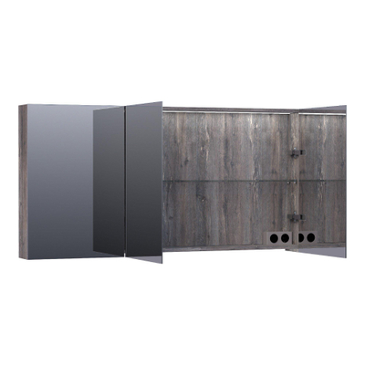 BRAUER Impress Deluxe spiegelkast – 139x70x15 cm – directe LED – Driftwood