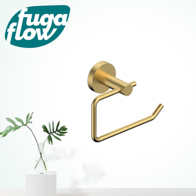 FugaFlow Eccelente Acces Toiletrolhouder - zonder klep - rond - Geborsteld Messing PVD