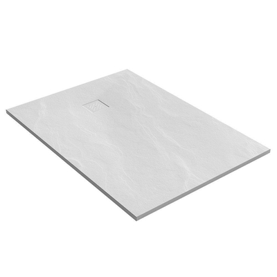 BRAUER Asteroid Receveur de douche 100x140 inclus antidérapant et antibactérien marbre minéral blanc mat