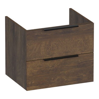 BRAUER Elevate wastafelonderkast 60 excl. opleggrepen 2 softclose lades en 1 sifon uitsparing - Grove