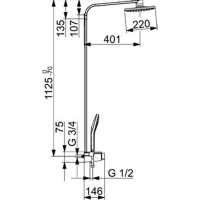 Hansa Emotion Robinet de douche thermostatique avec douche de tête, douchette avec support et planchette chrome/anthracite